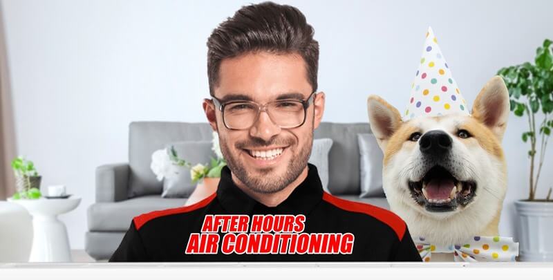 After Hours AC tech with dog (for split systems)