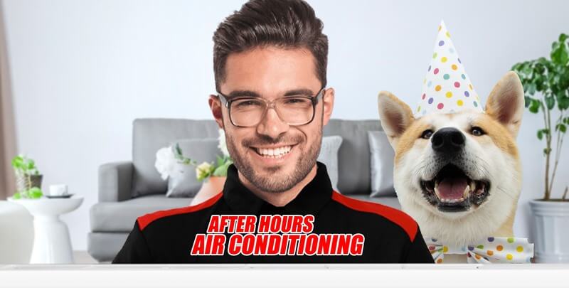 After Hours AC tech with dog