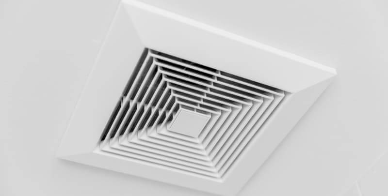 A vent in the ceiling for a ducted heating system